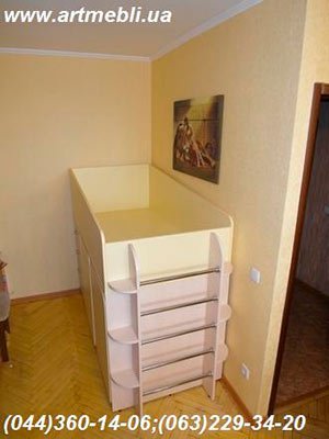 Мебель в детскую комнату. Шкаф-кровать в детскую ДСП- Эггер (Egger) - Береза Майнау + Бежевая